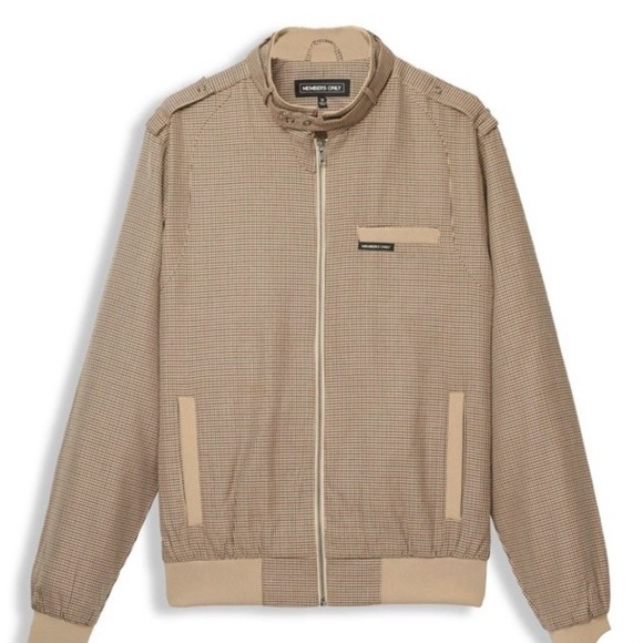 Members Only Other - MEMBERS ONLY- Men's Clinton Houndstooth
Iconic Racer Jacket - Beige - Large
